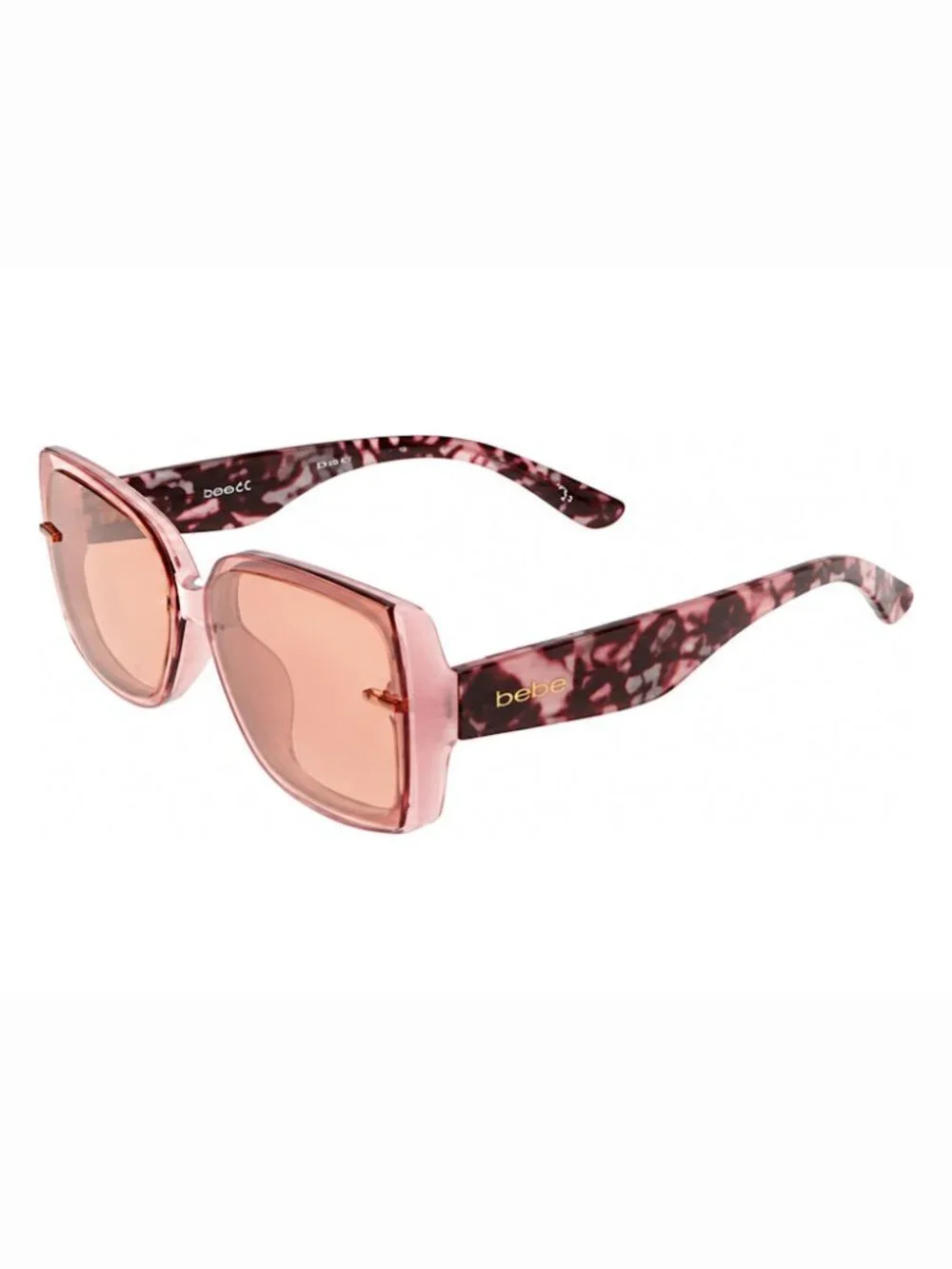 BEBE BBOP-1026CE-664 Women's Blush Square Frame / Pink Lenses Sunglasses
